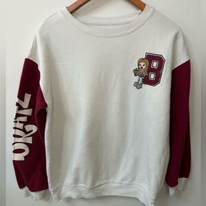 Bratz Graphic Crewneck Sweatshirt Y2K White Red Logo Sleeve Womens M